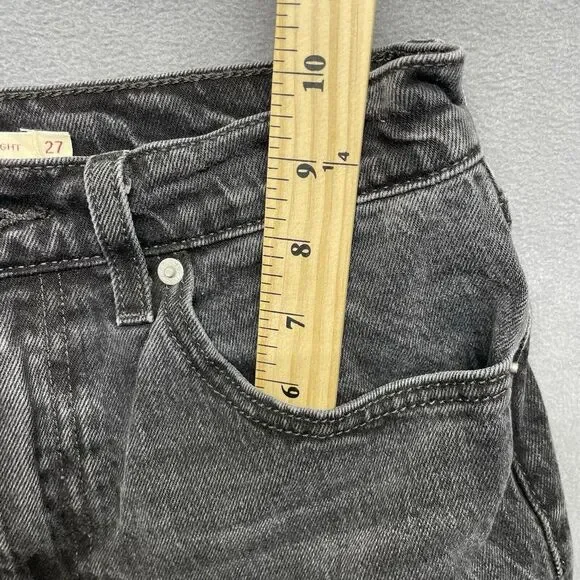 Woman's Levis Levi's 70s High Slim Straight Jeans Faded Black 27 Waist 27 Inseam - Picture 8 of 14